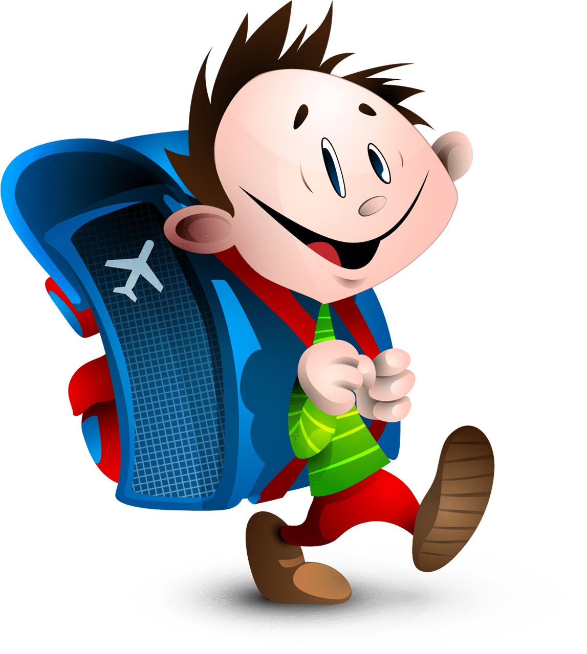 Animation child school clipart cartoon character boy walk ing image