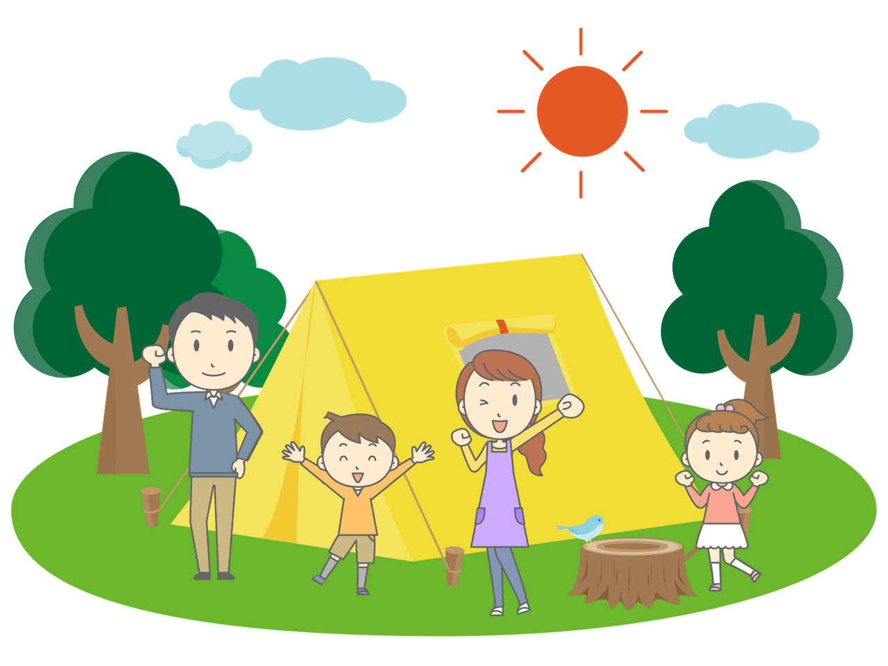 Family camp ing vector clipart images