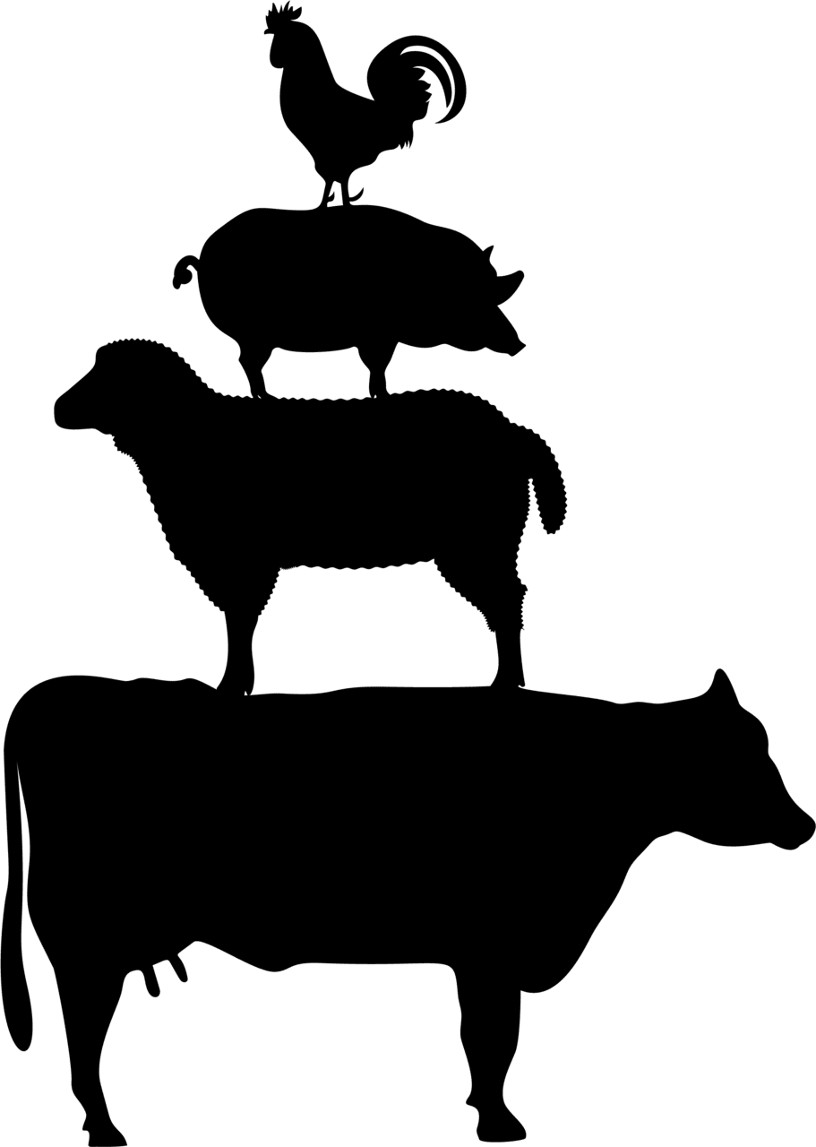 Farm animals silhouettes no conversion clipart clip art