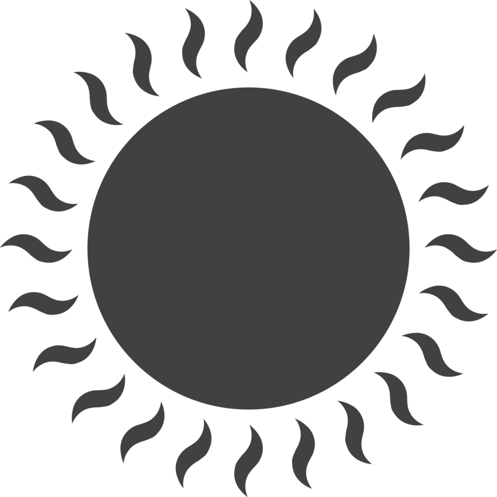 Sun black and white for clipart logo