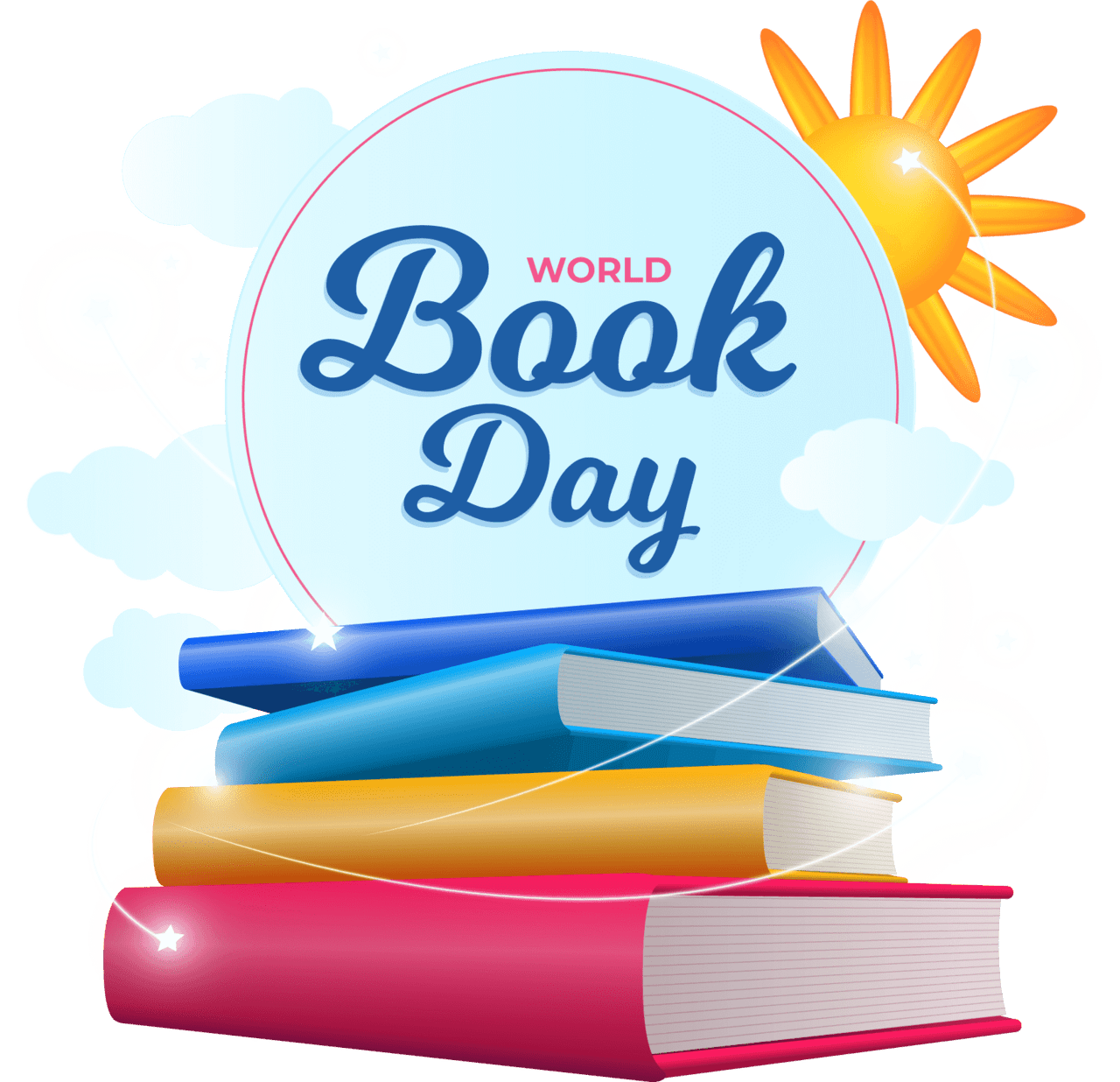 Stack of books ternational book day vector clipart