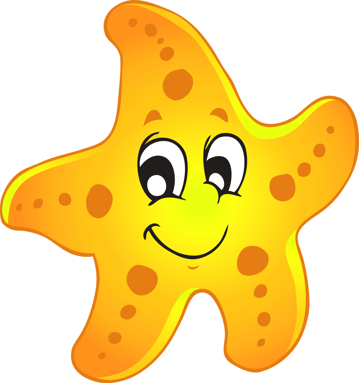 Happy face sea star clipart free