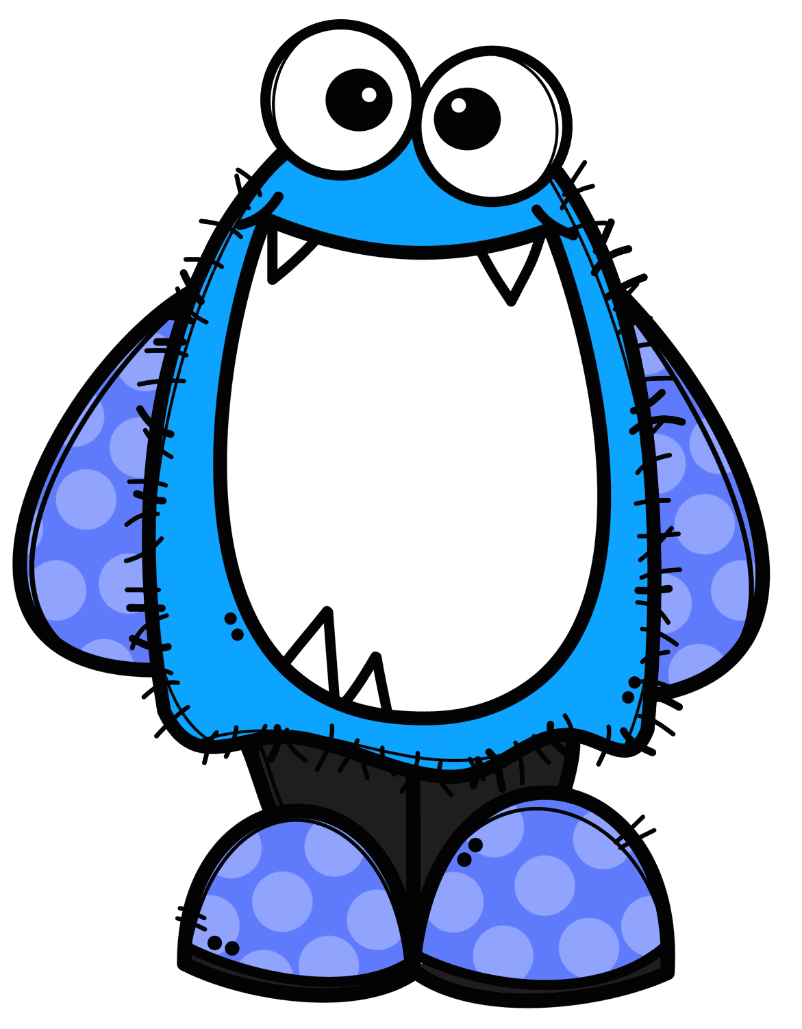 Cookie monster pin page clipart vector