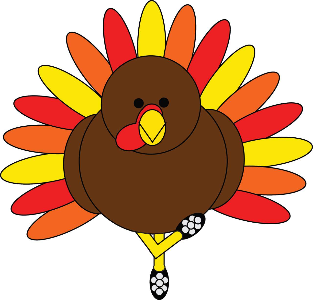 Cute turkey pin page clipart clip art