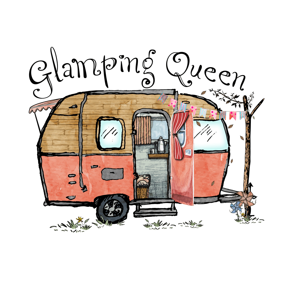 Camper glamping queen clear cast decal clipart photo