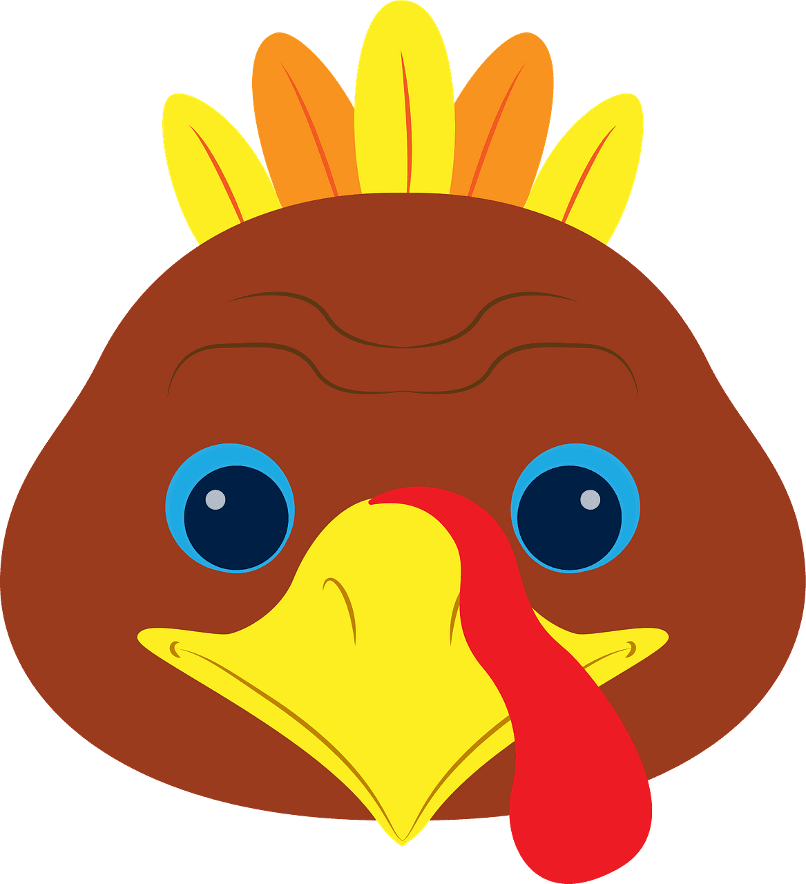 Cute turkey face vector clipart images