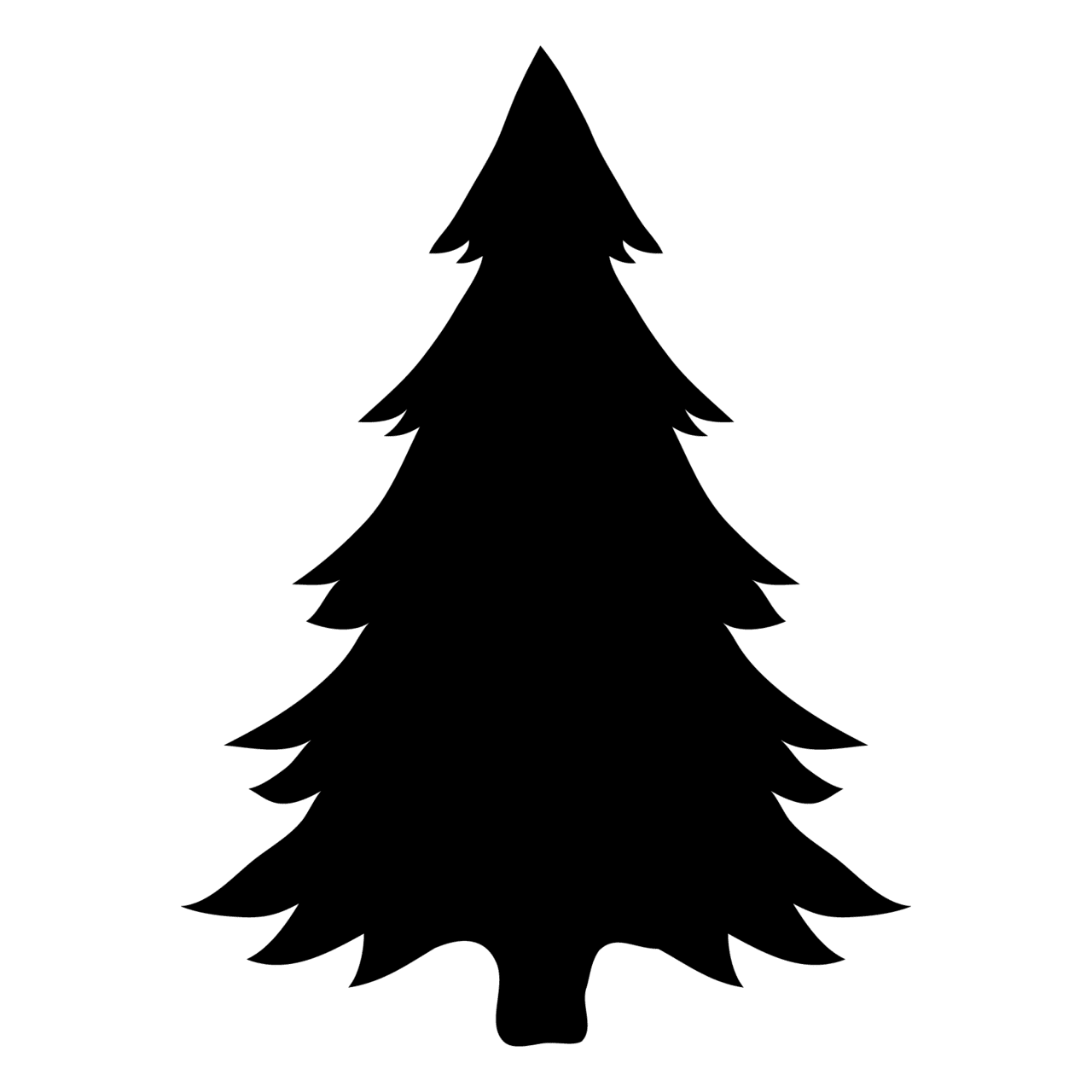 Christmas tree black and white page clipart background