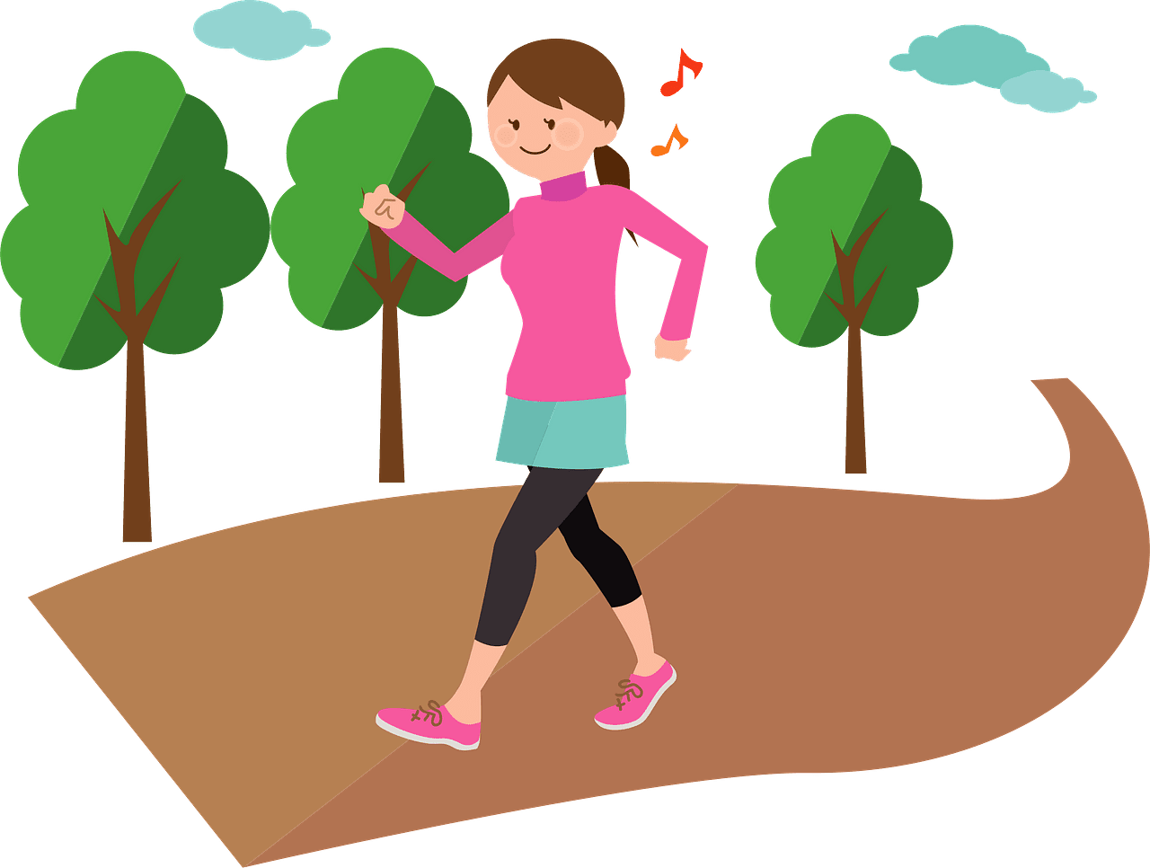 Woman is walk ing for exercise vector clipart images