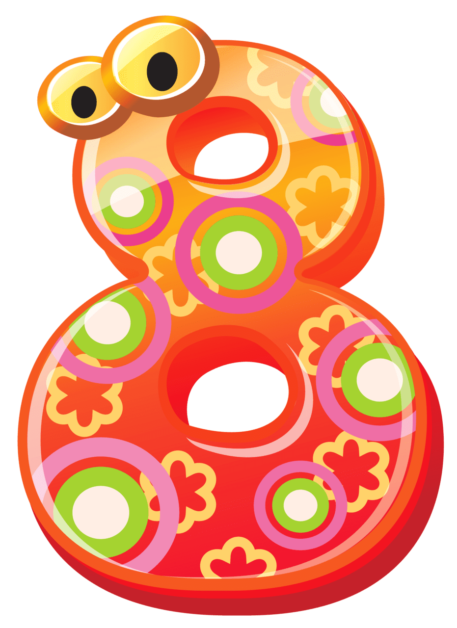 Cute number eight clipart image