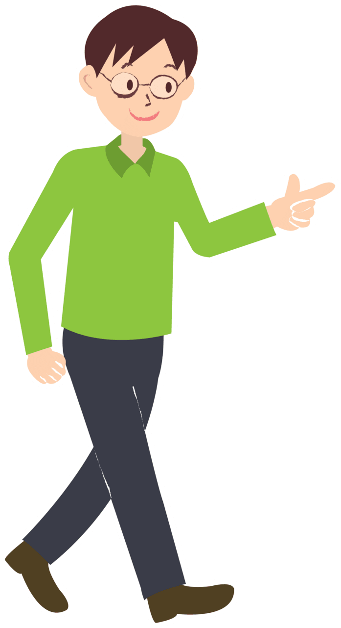 Man walk ing and pointing his finger vector clipart images