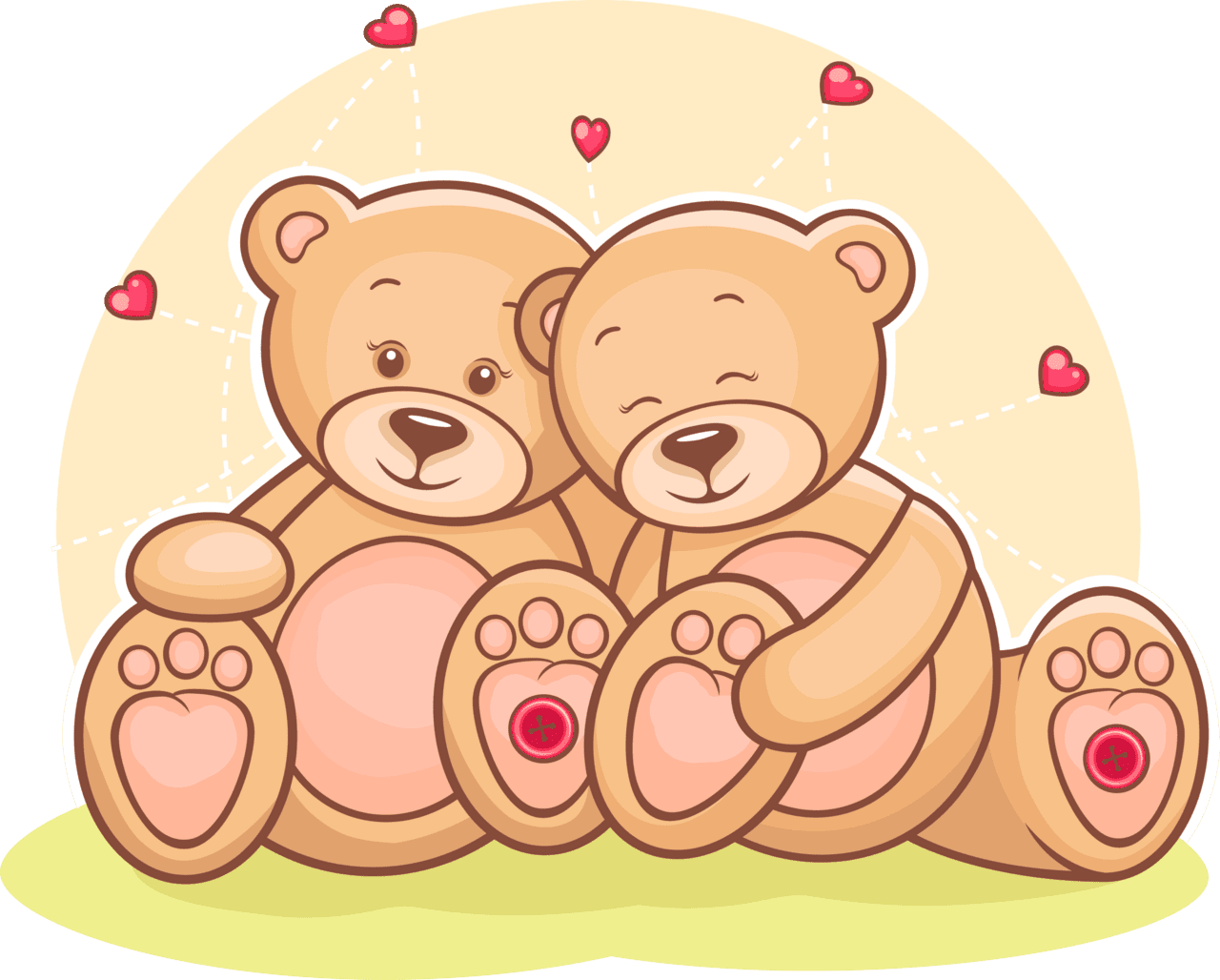 Hugging pin page clipart vector 2