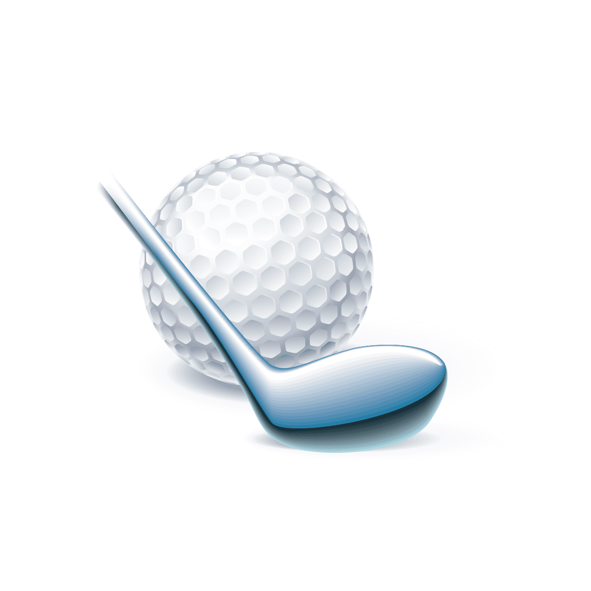 Golf ball club sport vector clipart