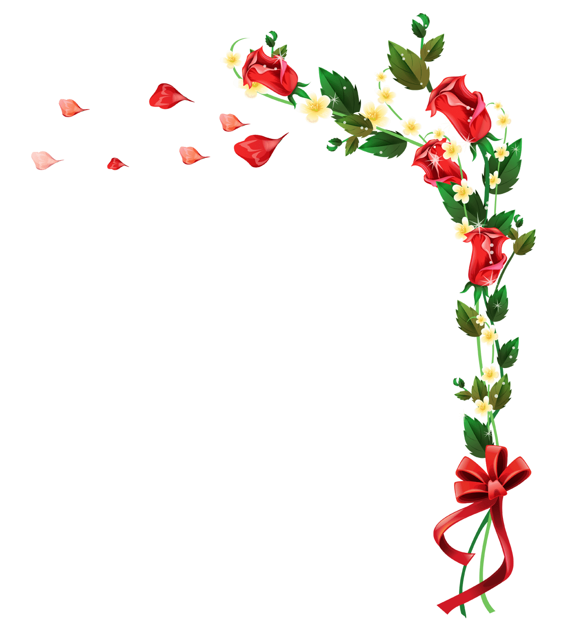 Vine rose decor clipart transparent