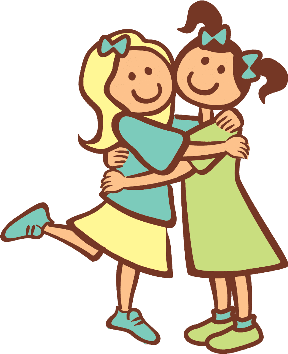 Hd girls hugging as best friends clipart image