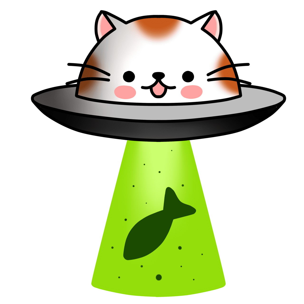 Ufo kitty sticker clipart image