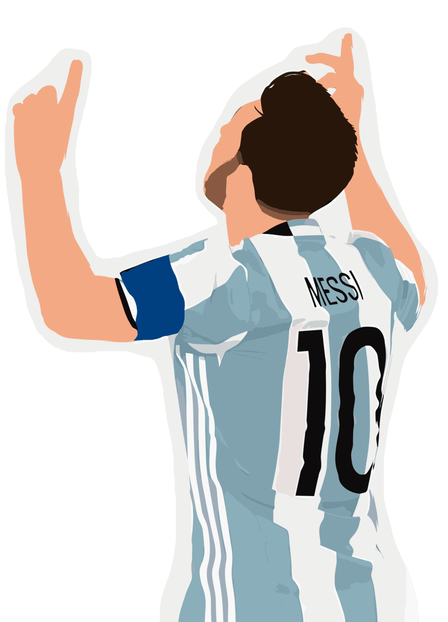 Football player messi sticker hd vector clipart