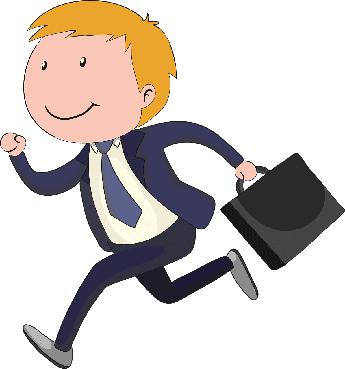 Run go to work man vector graphic clipart