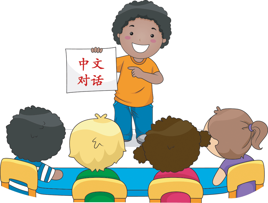 Beginner conversational chinese class kid presentation clipart logo