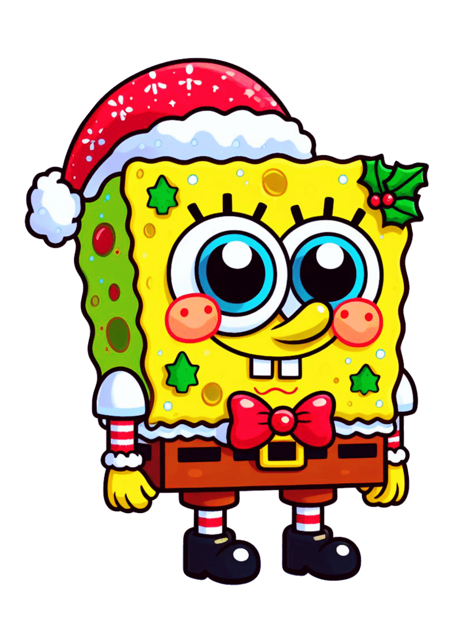 Spongebob bob esponja decora de natal desenho animado clipart photo