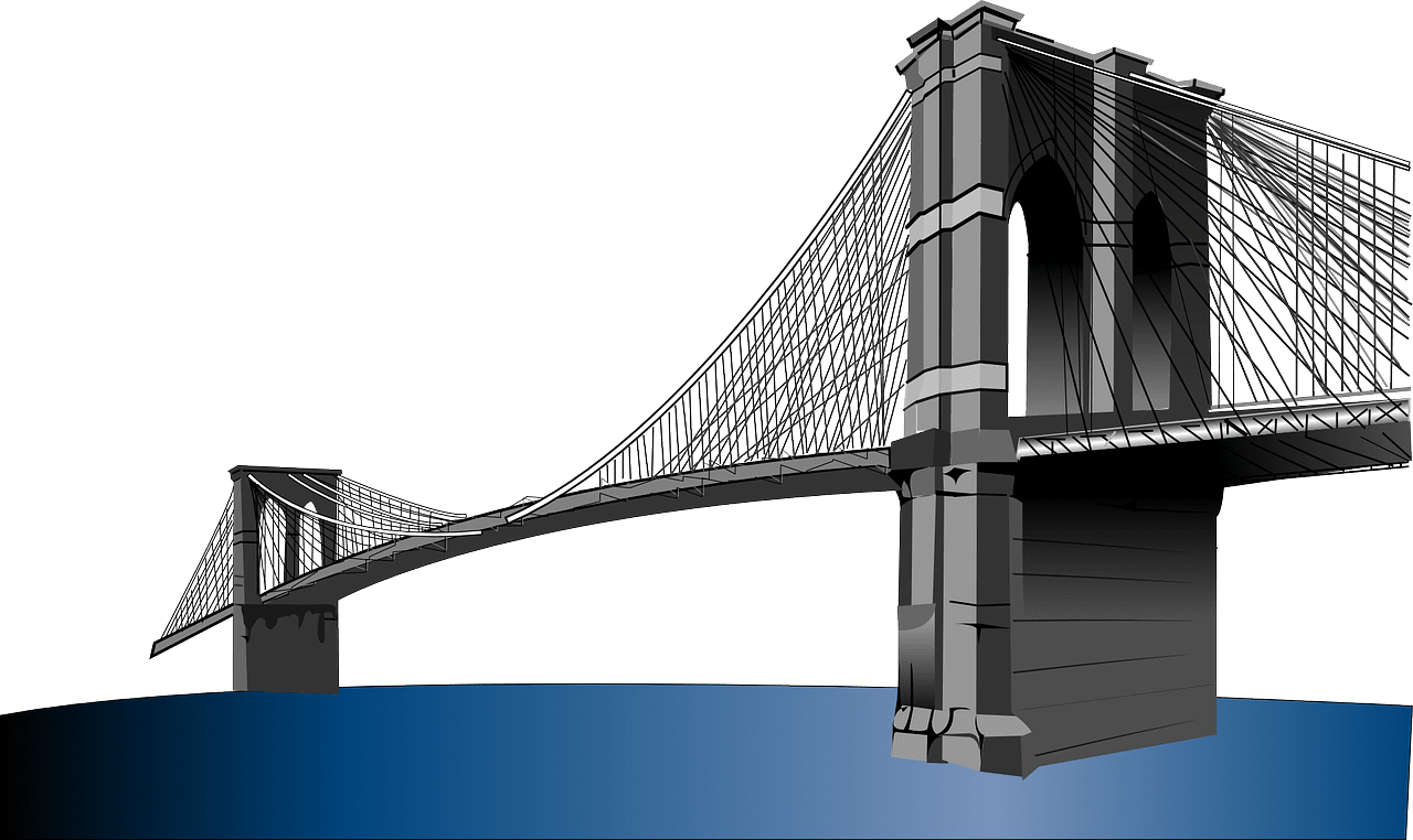 Brooklyn bridge suspension new york vector graphic clipart