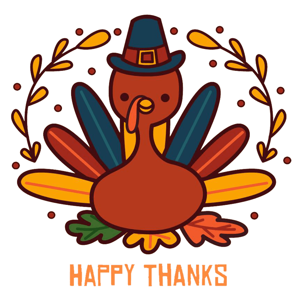 Cute turkey why do we celebrate thanksgiving the coffee press clipart picture