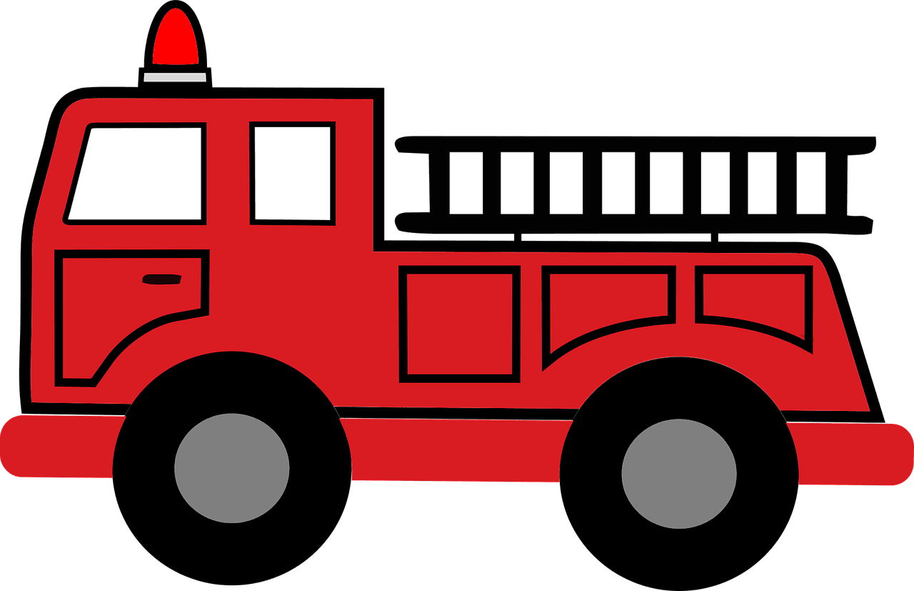 Firetruck photo of fire truck hook and ladder emergency transportation vehicle from clipart