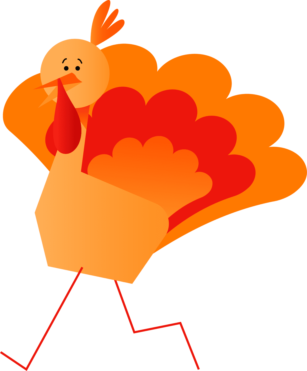 Cute turkey gobble clipart vector