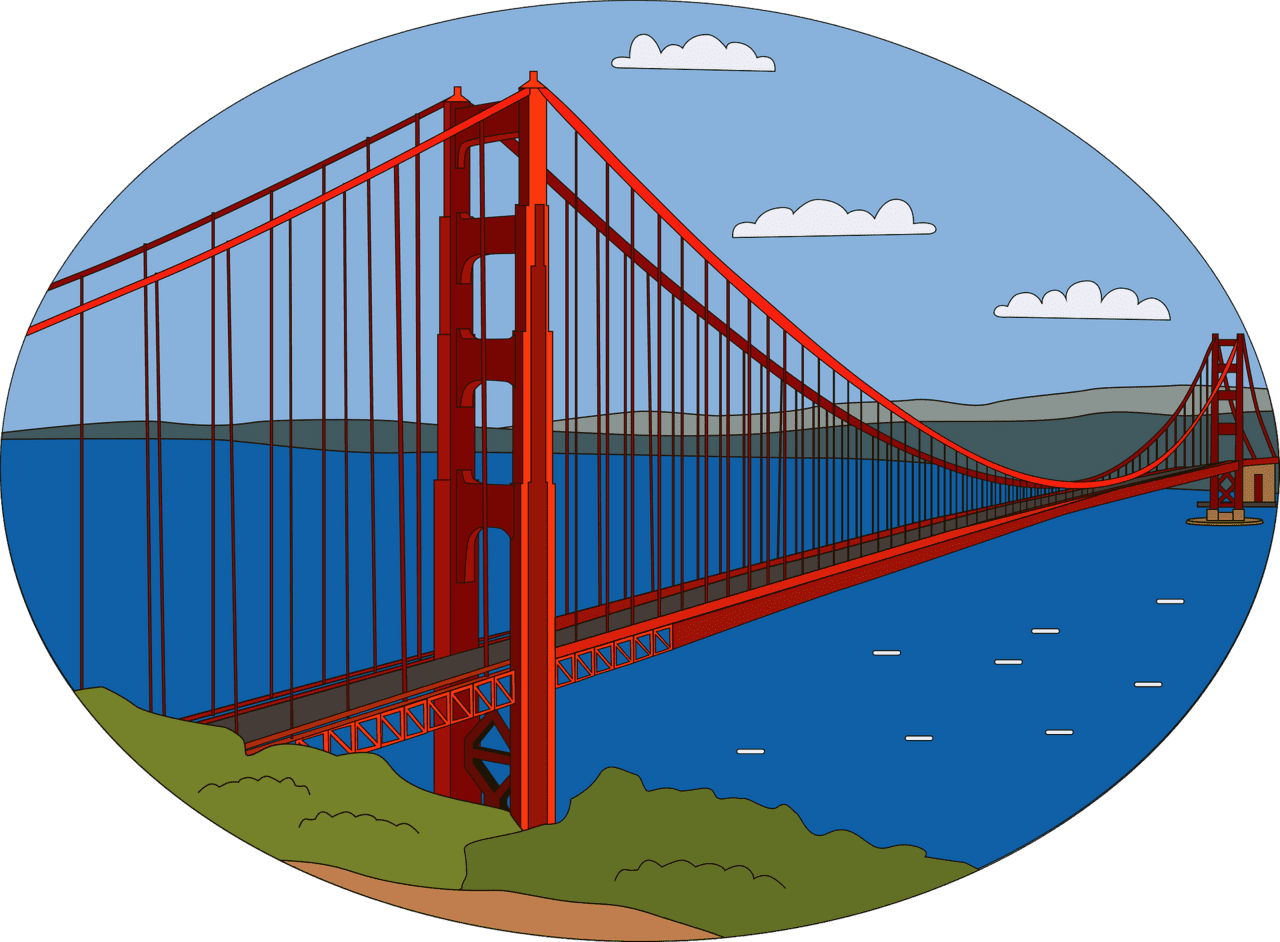 Golden gate bridge vector clipart images 3