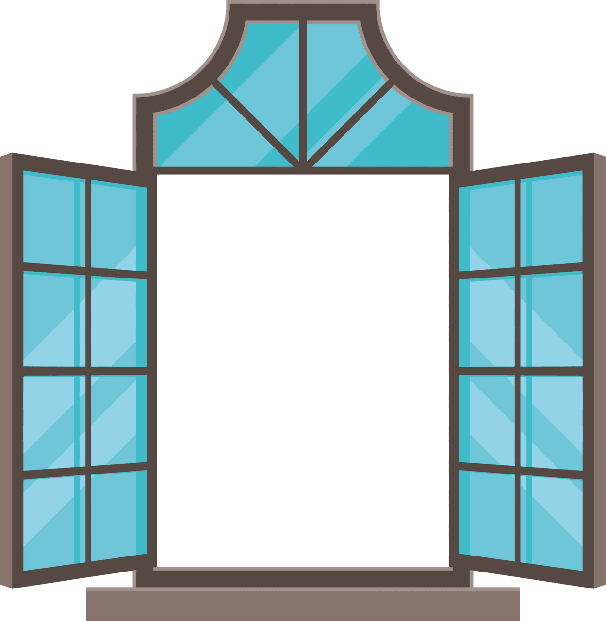 Opened metal window vector clipart images