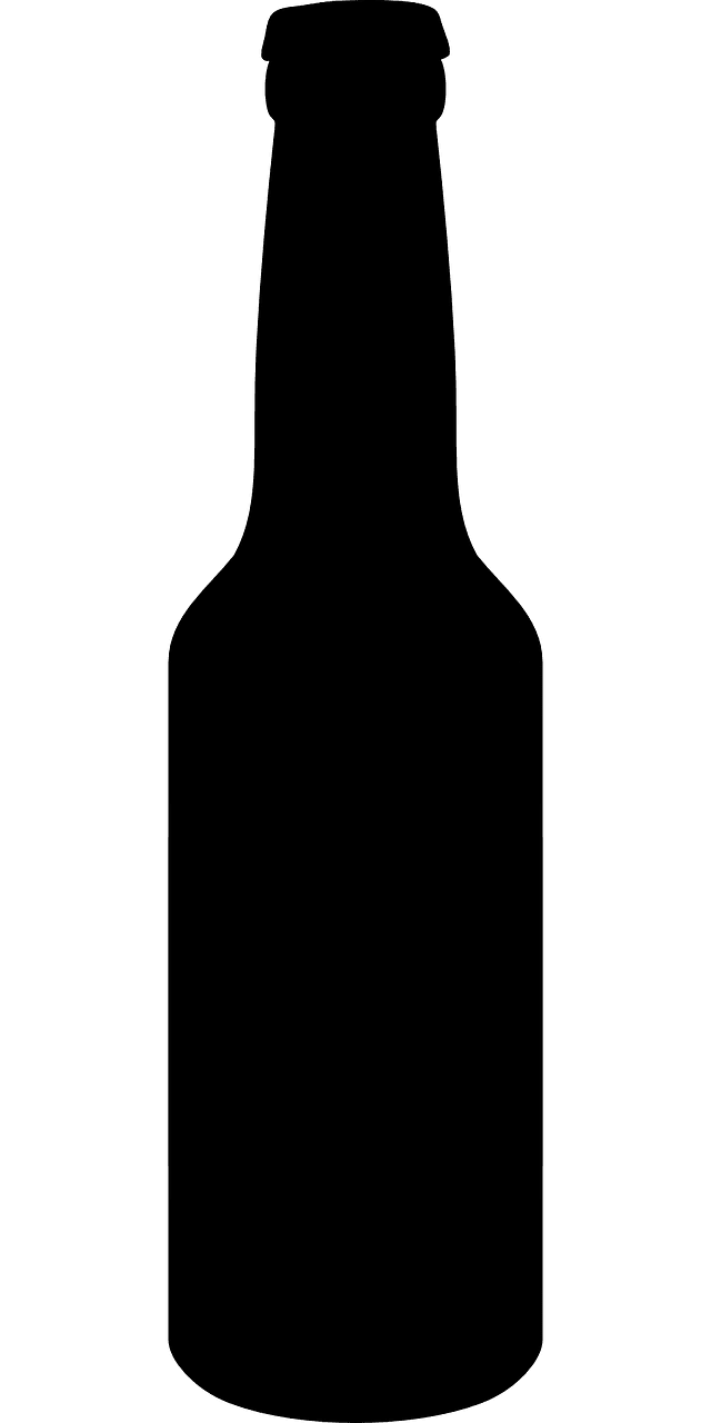 Drink bottle beer silhouette vector graphic clipart