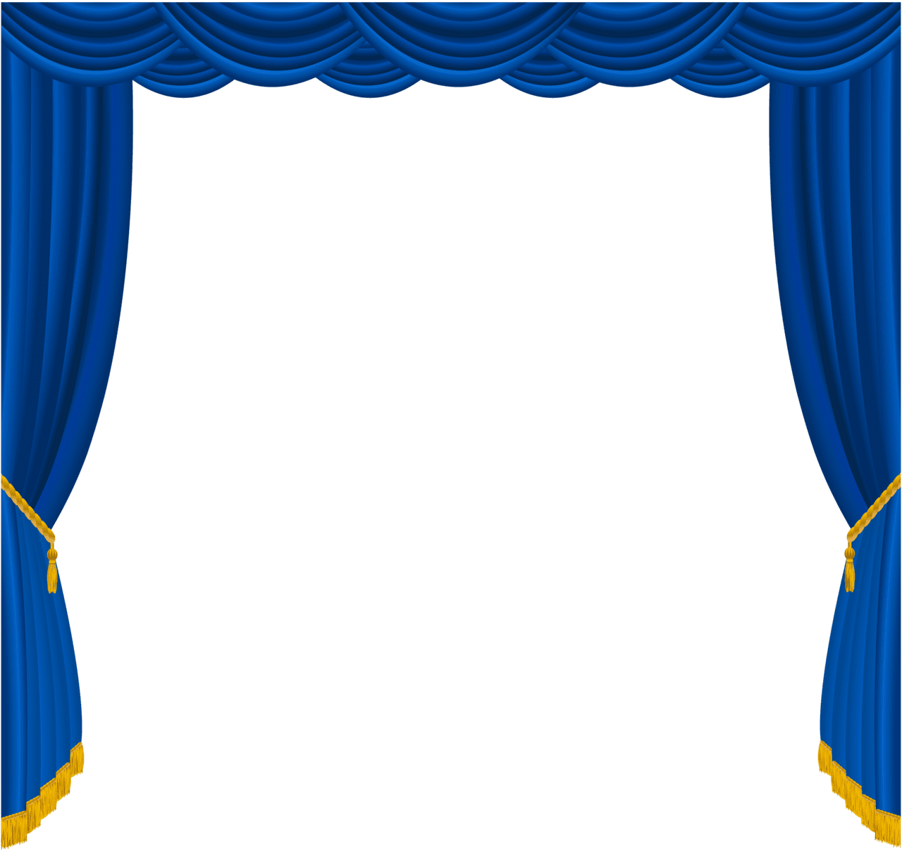 Window blue curtains decor clipart free