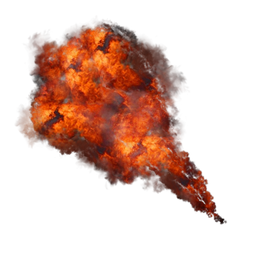 Explosive big fireball flame fire clipart clip art