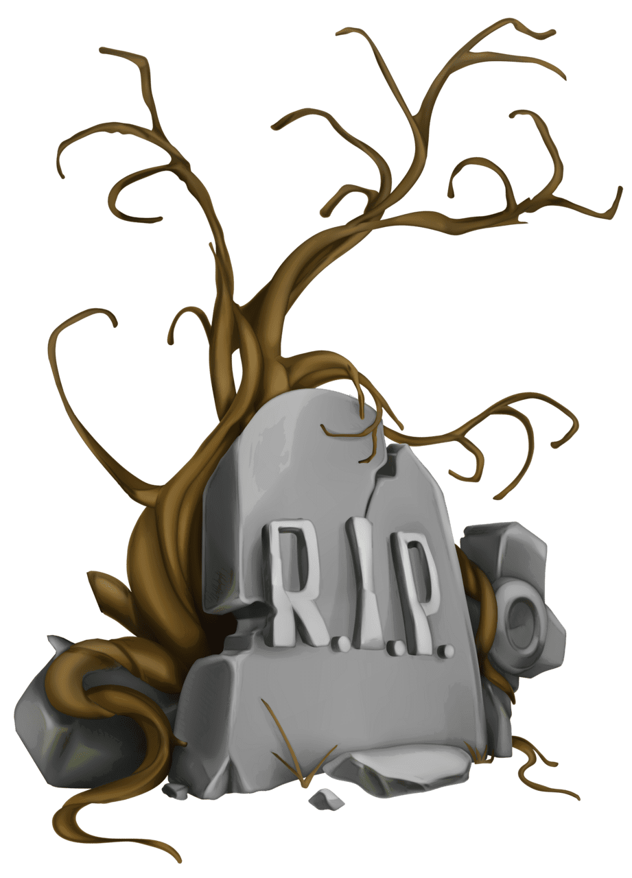 Halloween rip tombstone and tree clipart image