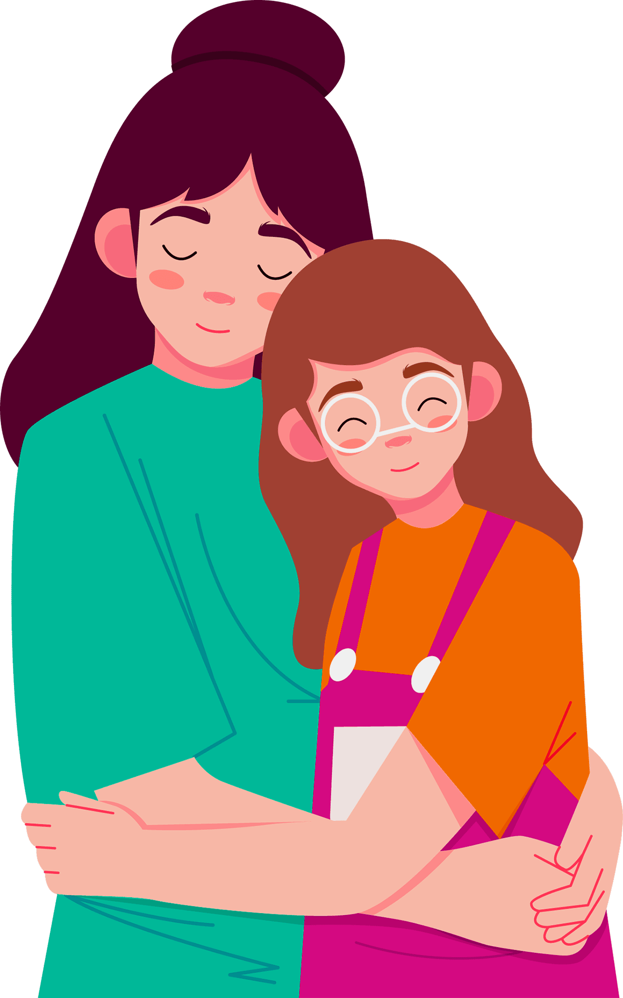 Happy mother and child hugging clipart hug day transparent