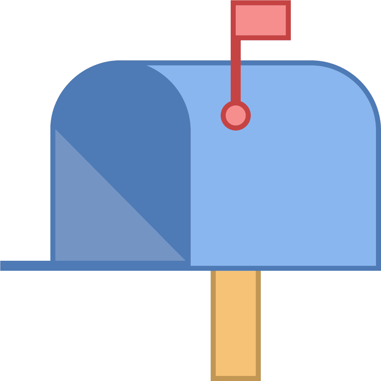 Open mailbox flag up image with no background clipart