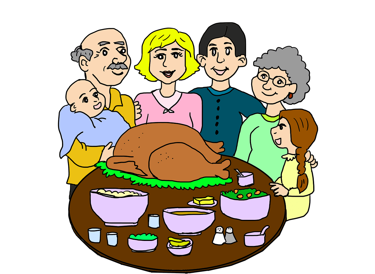 Family dinner party image clipart