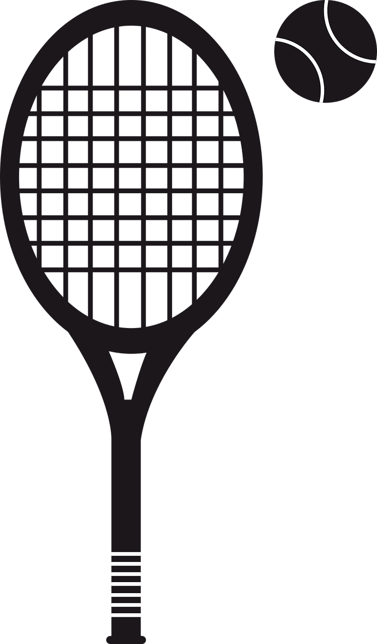 Tennis racket ball vector graphic clipart