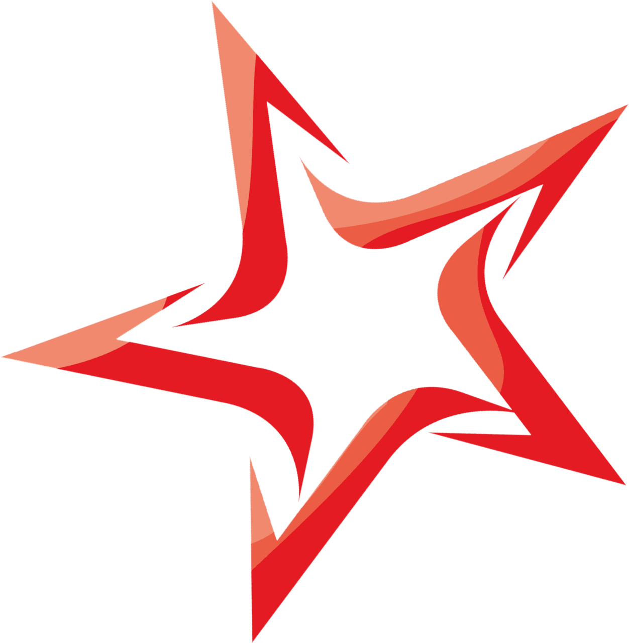 Shooting star red clipart logo