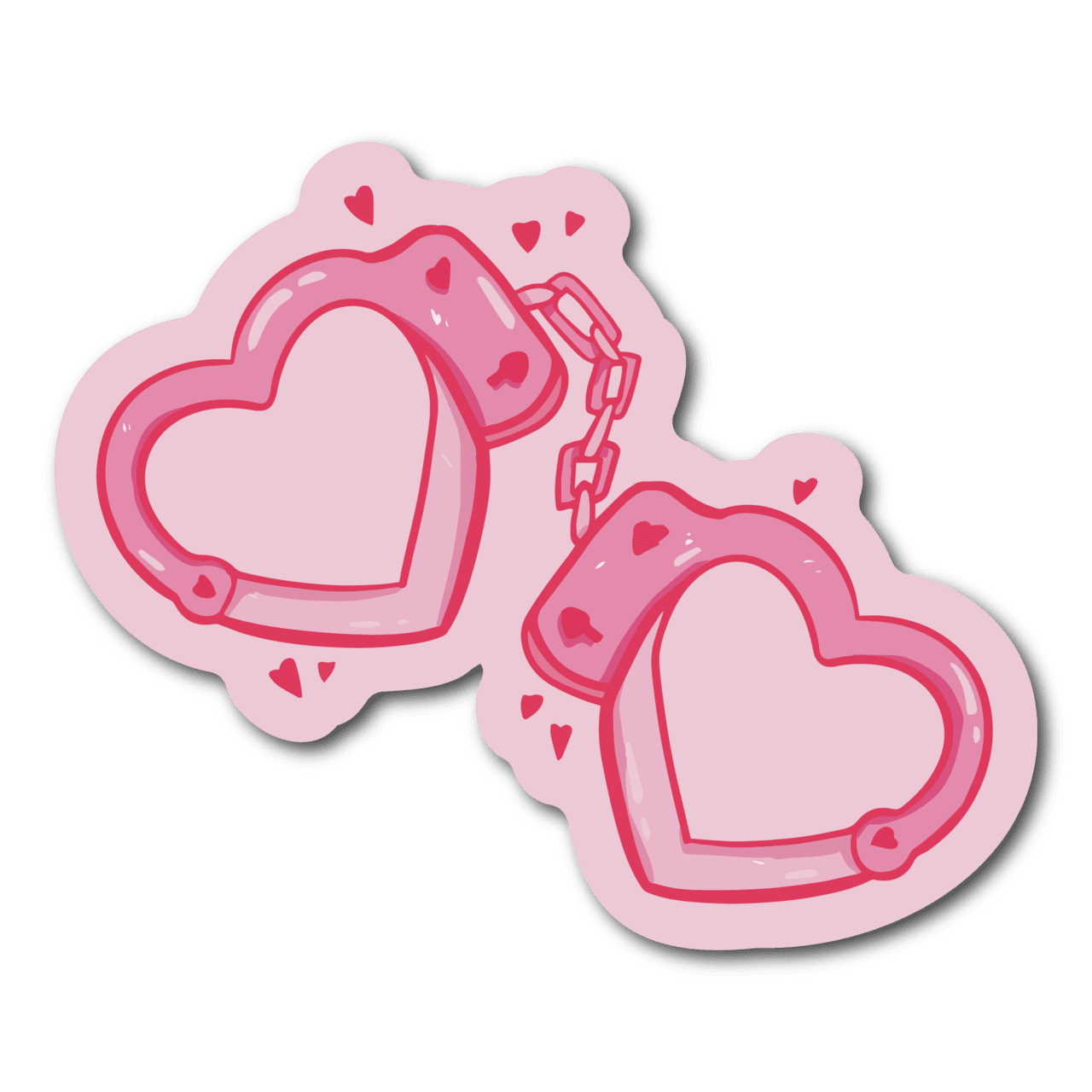 Mini heart handcuffs sticker clipart image