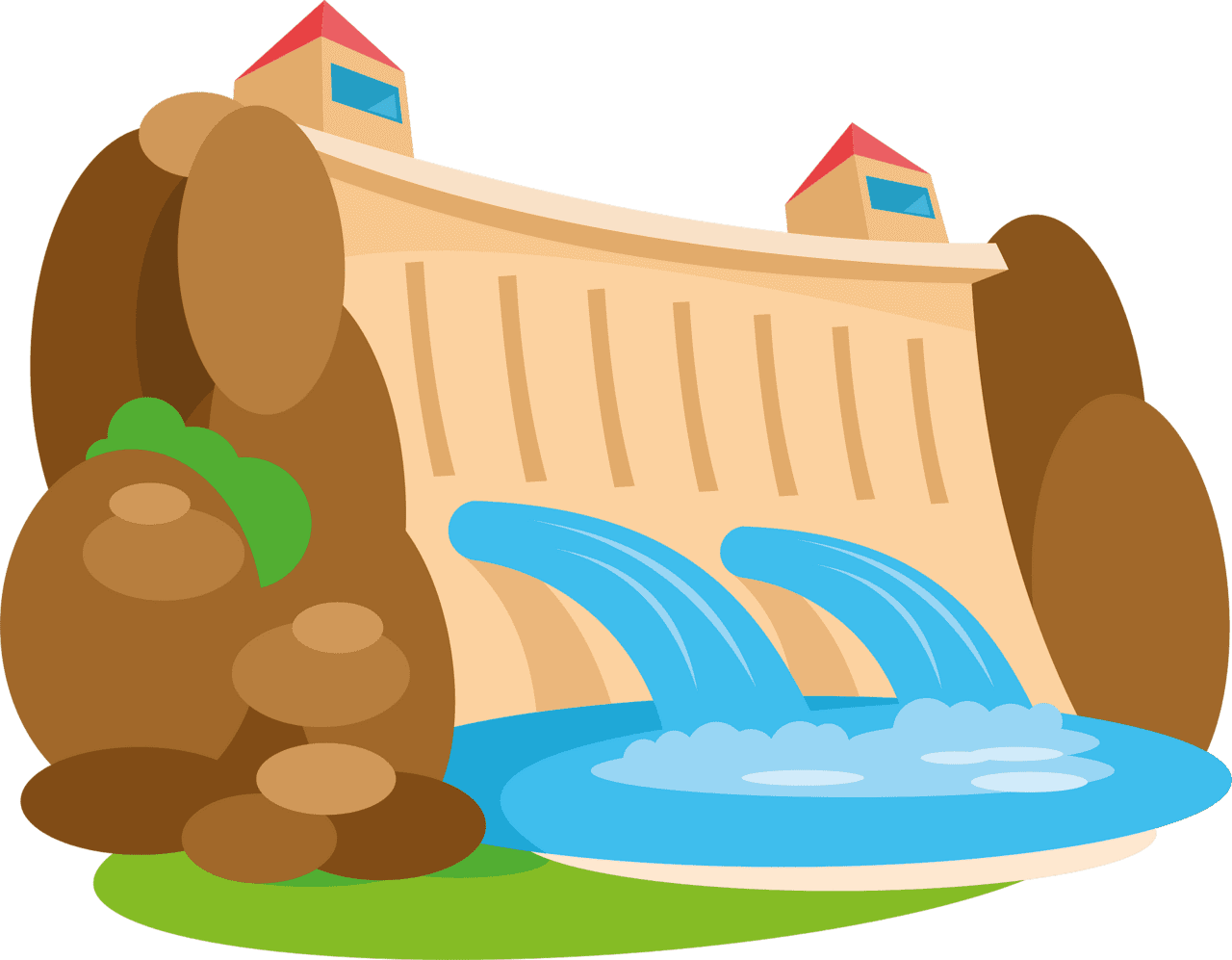 River dam vector clipart images