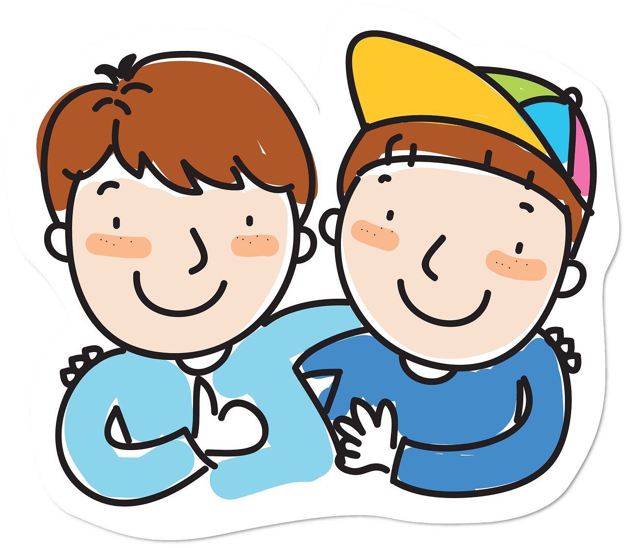 Hugging friend friendship people vector graphic clipart