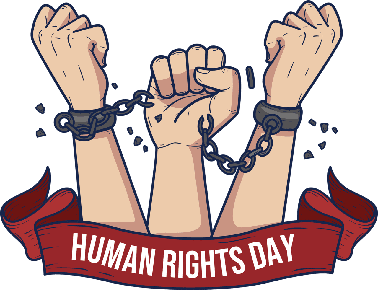 Handcuffs world human rights day clipart free