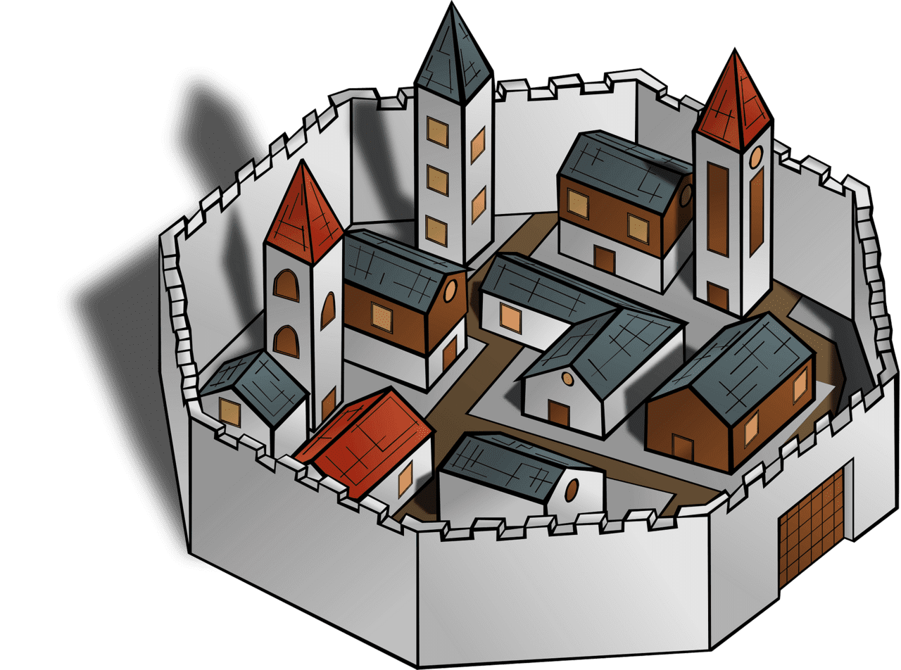 Walled city vector clipart images creazilla