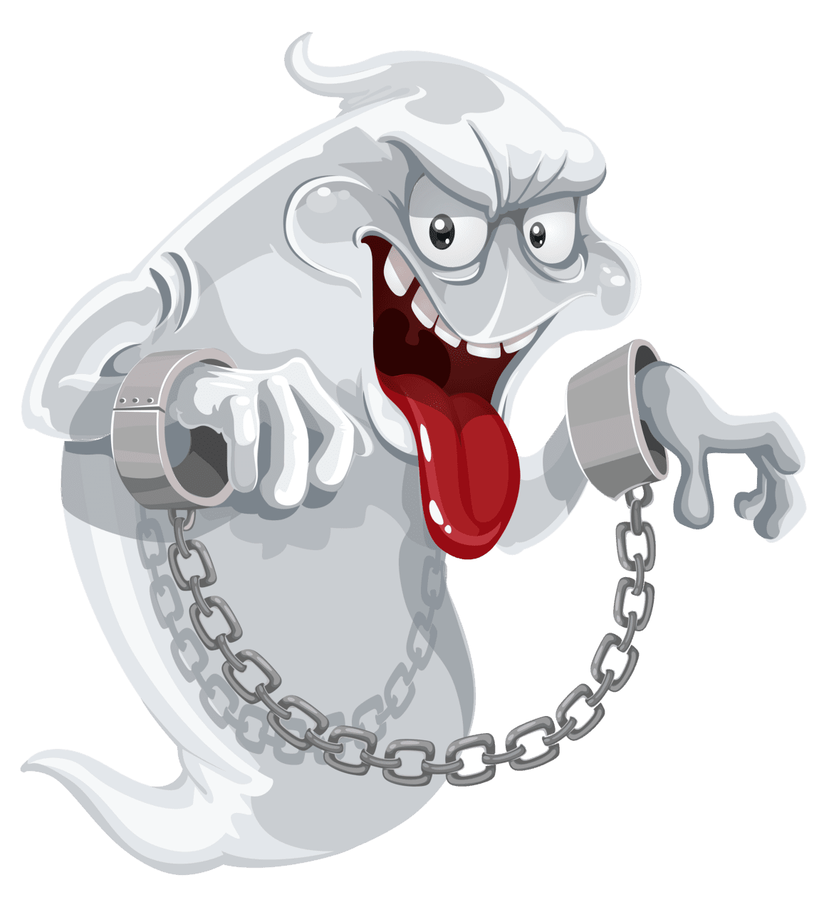 Handcuffs evil ghost with chains clipart image