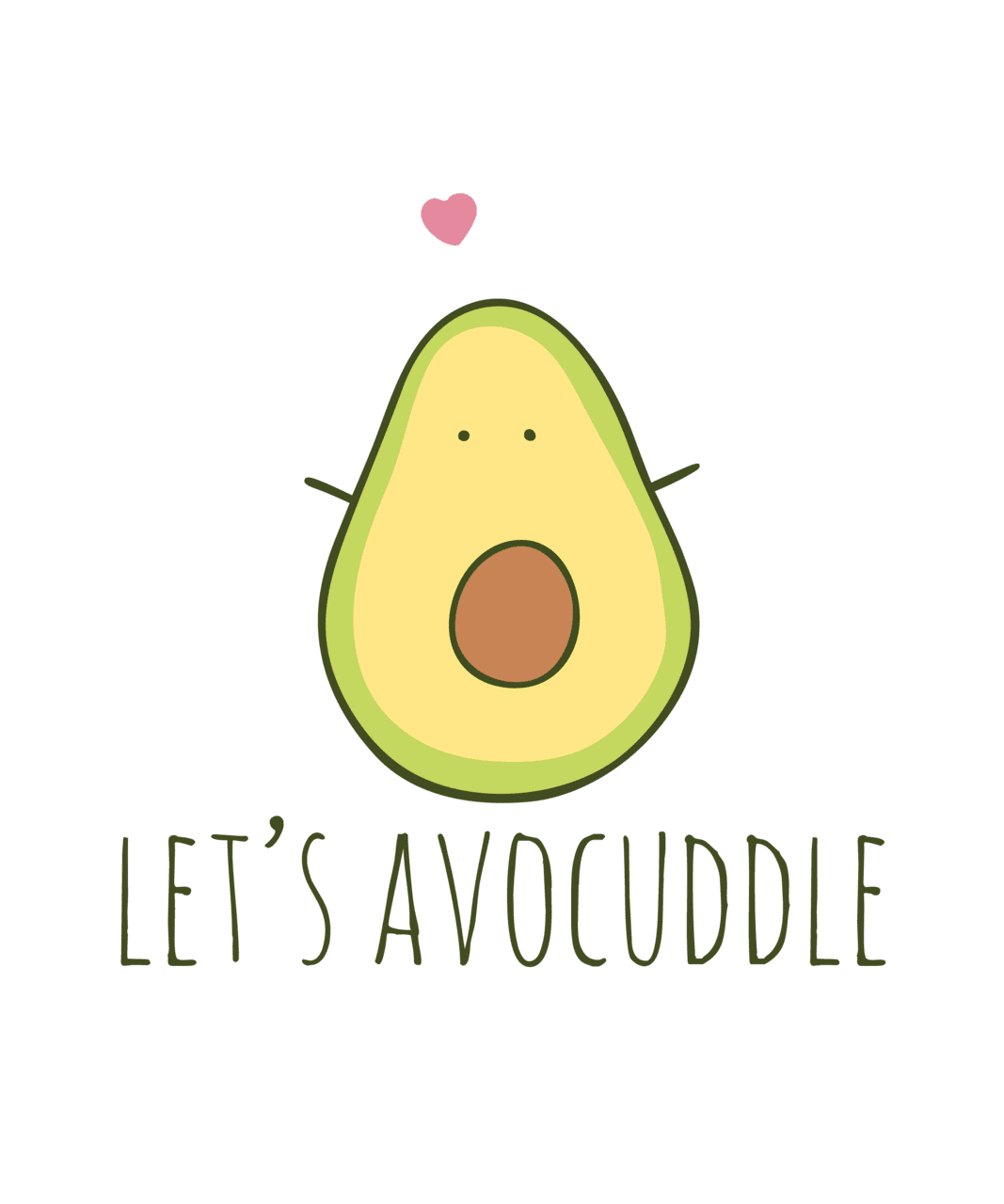 Avocado let avocuddle by myndfart clipart vector