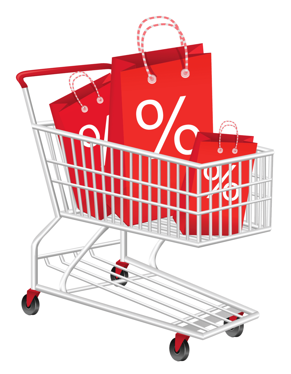 Discount shopping cart clipart picture