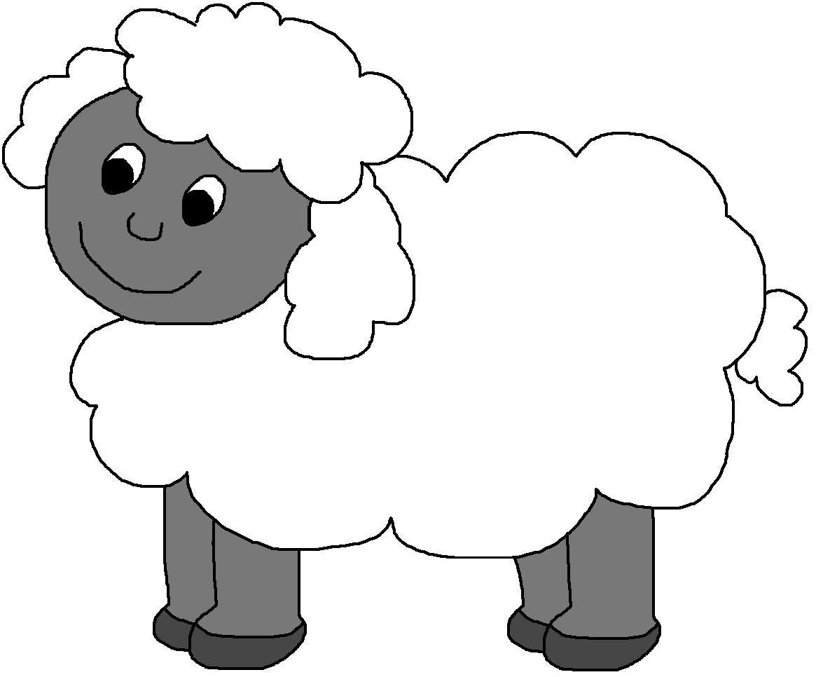 Farm animals sheep clipart black and white in animal background