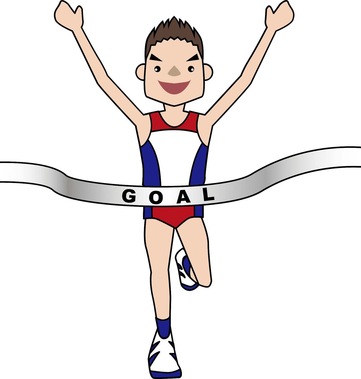 Runner marathon running goal vector clipart images