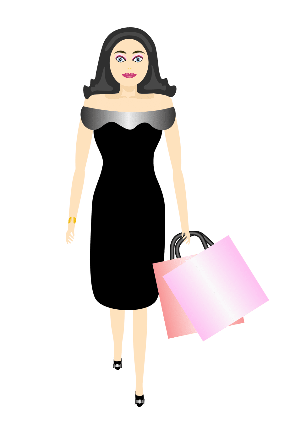 Clipart image glamour girl shopping id