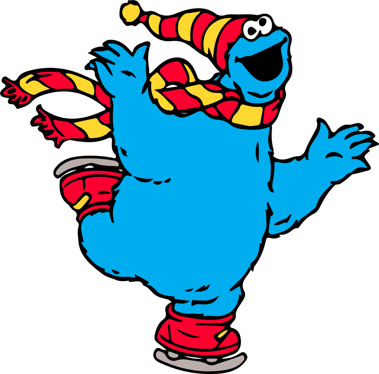 Cookie monster chrismas ame street am disney christmas instant clipart vector